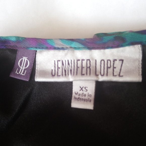 JENNIFER LOPEZ Multi Color top Blouse Sz XS CHIC! - Picture 8 of 9